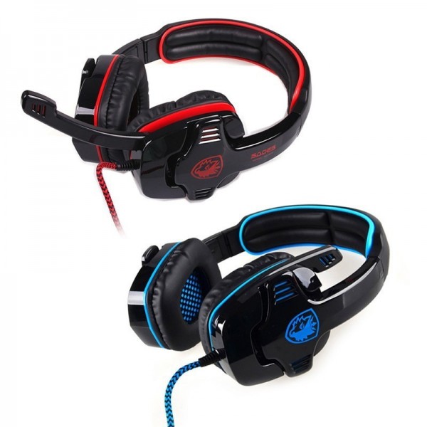 Sades 7.1 Sound Channel Computer Game Headphone USB Gaming Headset with Microphone and Remote Control for Computer PC Ga