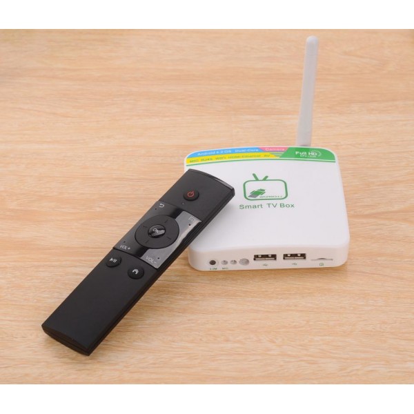 Updated version Dual-Core Android 4.2.2 TV BOX,with camera,white