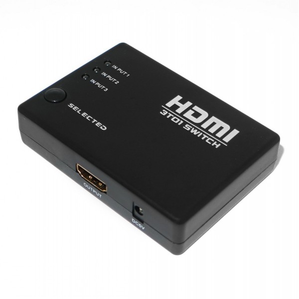 3 Port 1080P HDMI Switch Splitter 3X1 for HDTV PS3 DVD with Remote