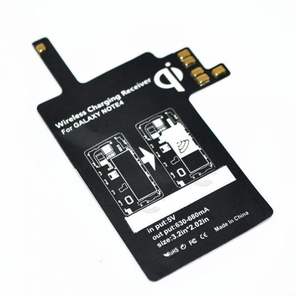 Hot sale Qi Wireless Charger Receiver Card Black for Samsung Galaxy Note4