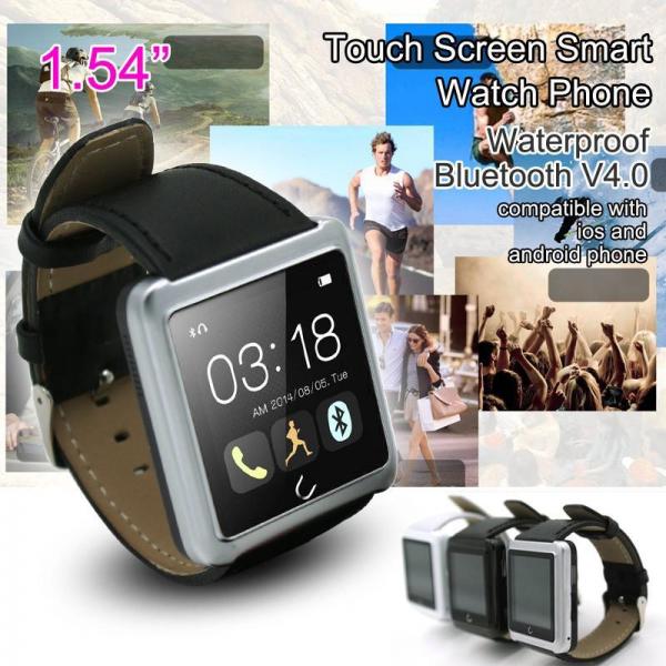 1.54inch Touch Screen Smart Watch Phone ,bluetooth V4.0 smart phone ,compatible with ios and android phone,black