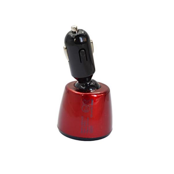 5A multi-function car charger, Rotate 360 degrees car charger with voltage current temperature ,Red