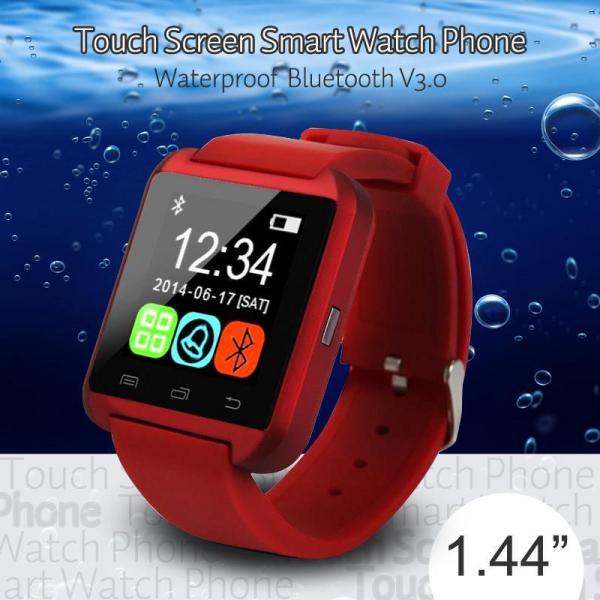 1.44 inch Touch Screen Smart Watch Phone ,waterproof bluetooth V3.0 smart phone ,red