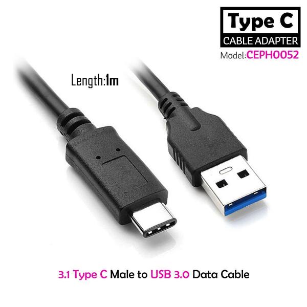 1M USB3.0 to 3.1 Type C Male to Male Data Cable