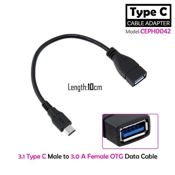 USB 3.1 Type C Male Connector to A Female OTG Data Cable for Tablet & Phone