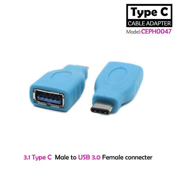 3.1 Type C Male to USB 3.0 Female connecter,BLUE