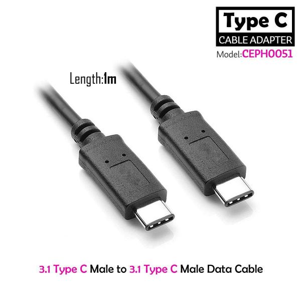 1M 3.1 Type C Male to Male Data Cable
