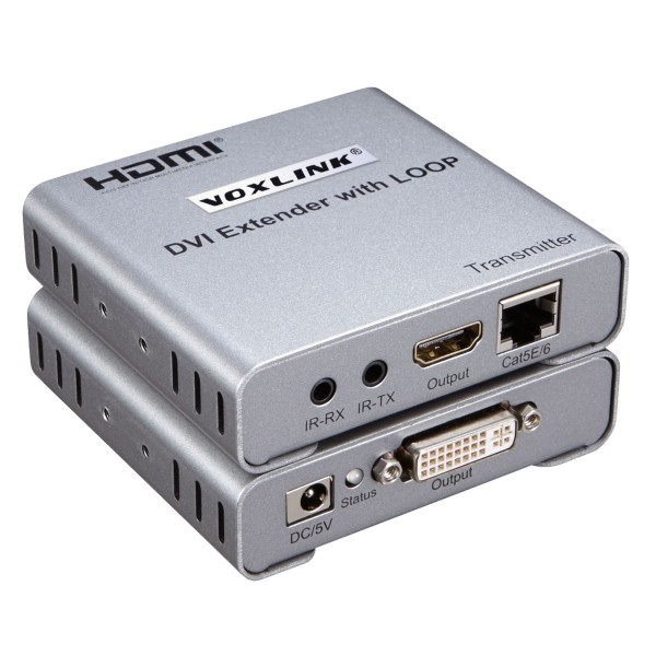 Voxlink 50m DVI Extender with Loop-out US