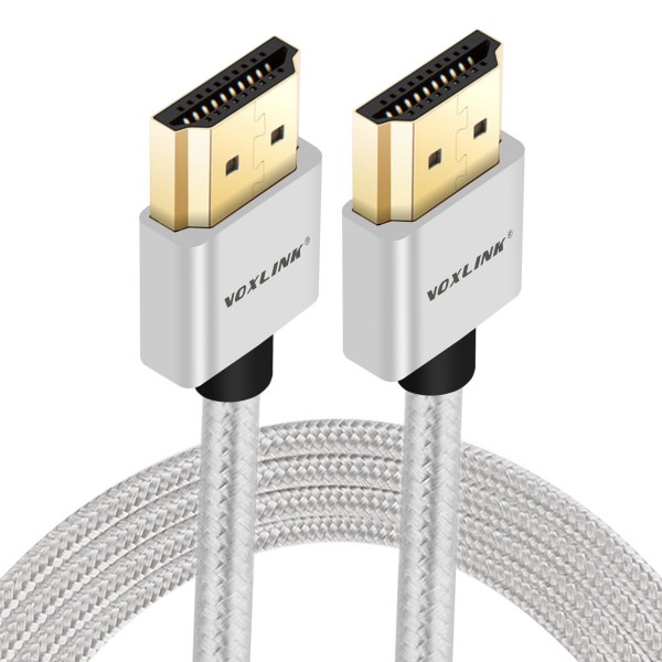  VOXLINK 1.4v 19 + 1 High Speed Gold Plated HDMI 1080P cable silver cotton thread 2m 