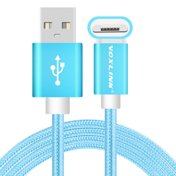 VOXLINK 2 in 1 Universal Quick charge usb cable for IOS Iphone 6 6s and android samsung S6 phone blue 1M