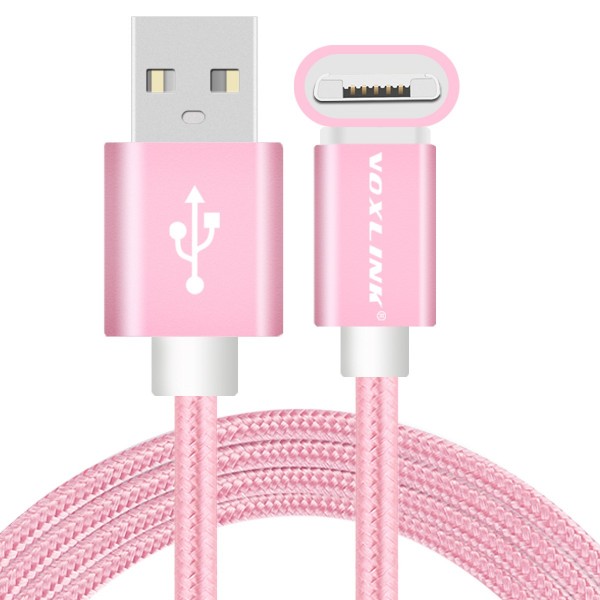 VOXLINK 2 in 1 Universal Quick charge usb cable for IOS Iphone 6 6s and android samsung S6 phone Rose Gold 0.25M