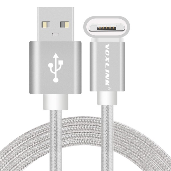 VOXLINK 2 in 1 Universal Quick charge usb cable for IOS Iphone 6 6s and android samsung S6 phone Silver 3M