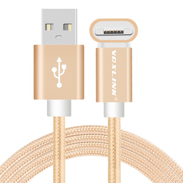VOXLINK 2 in 1 Universal Quick charge usb cable for IOS Iphone 6 6s and android samsung S6 phone Tyrant gold 3M