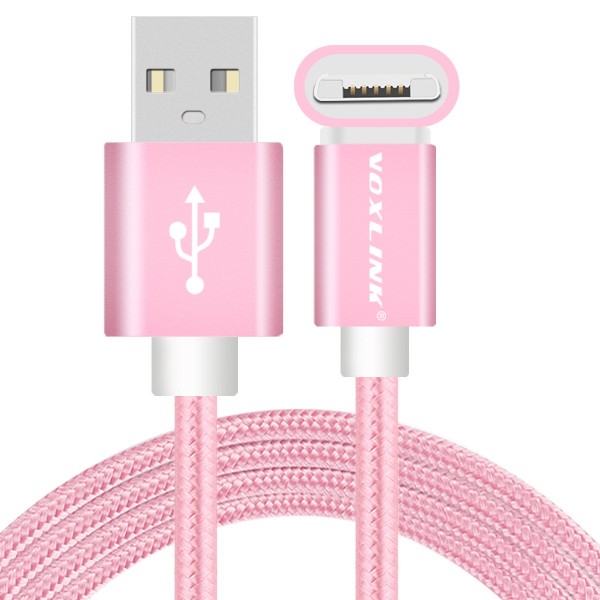 VOXLINK 2 in 1 Universal Quick charge usb cable for IOS Iphone 6 6s and android samsung S6 phone Rose Gold 1M