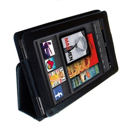 New Black Stand Folio PU Leather Case Cover For Amazon Kindle Fire 7' Tablet