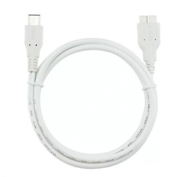 1M USB C-TYPE to USB3.0 MICROB Cable,White