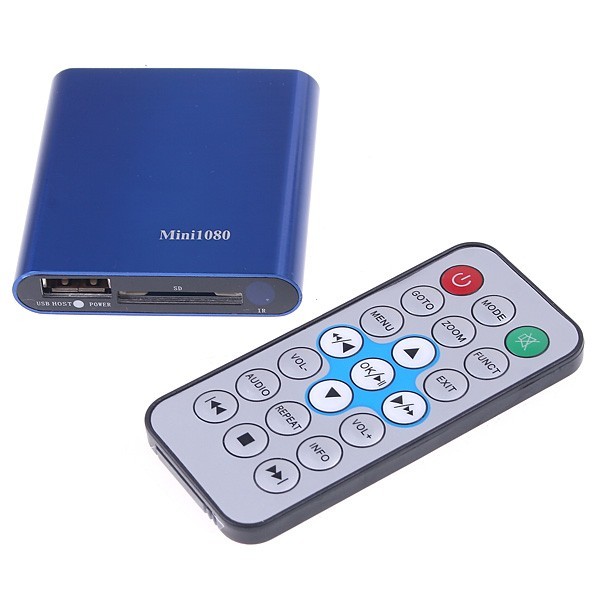 1080P HDMI SD/USB HD Mini Media Player MKV/RM/RMVB(blue)