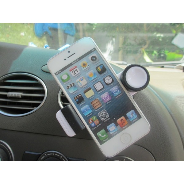Universal In Car Phone Holder Air Vent Cradle Mount 360° Rotating Stand Iphone,White