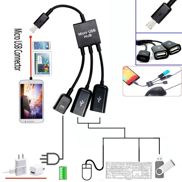 Mulfucation OTG MICRO USB HUB 1 in 3 out