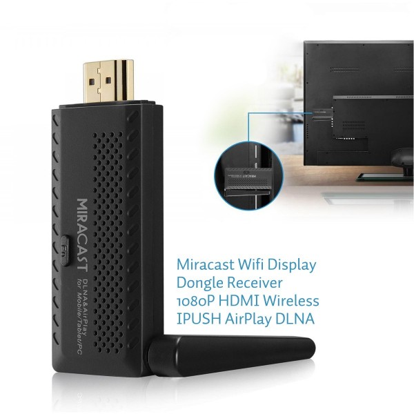 Miracast Wifi Display Dongle Receiver 1080P HDMI Wireless IPUSH AirPlay DLNA