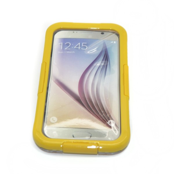 Waterproof Case Dustproof Shockproof Gel Touch Screen Ipx8 Swimming Diving Cover For Samsung GALAXY S6/S6 EDGE、yellow