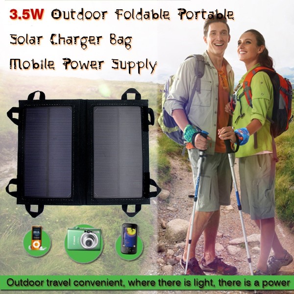 3.5W Outdoor Foldable Portable Solar Charger Bag Mobile Power Supply