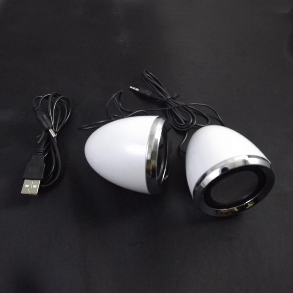 Pure ABS smile S-128 MP3 mini speaker USB Cable for PC 150HZ~20KHZ white