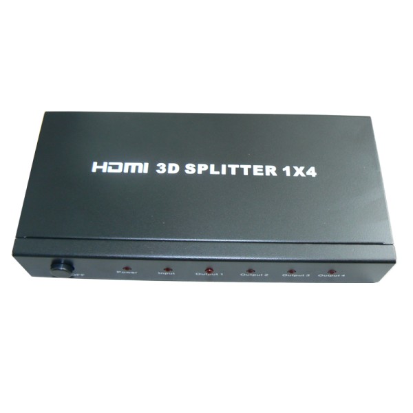 3D 4 Port HDMI Audio/Video 1x4 Splitter V1.3b 1080P HD
