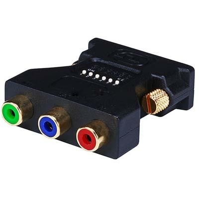 DVI-I Male to 3 RCA Component Adapter w/ DIP Switch for ATI Video Cards (Gold Plated)