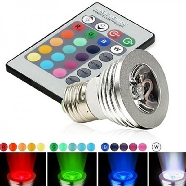 E27 Magic Lighting LED Light Bulb And Remote With 16 Different Colors And 5 Modes