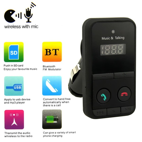 Wireless Bluetooth FM Transmitter Modulator Car Kit MP3 Player SD USB LCD Remote
