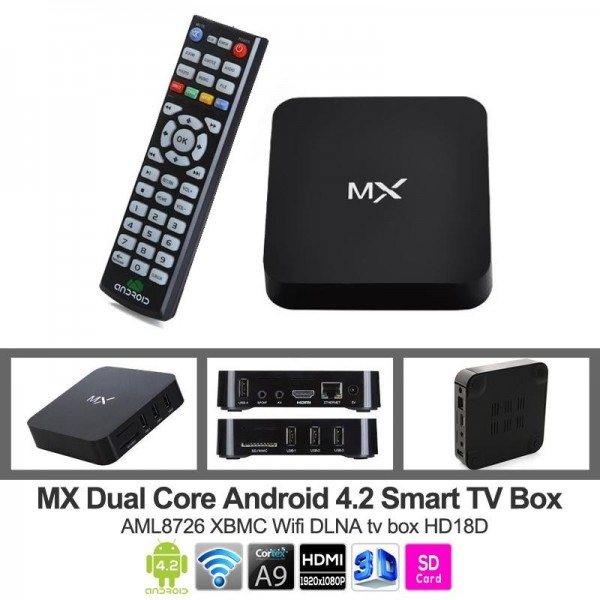 AML8726-MX dual core A9 android 4.2.2 XBMC Wifi DLNA tv box HD18D MX TV BOX smart tv box