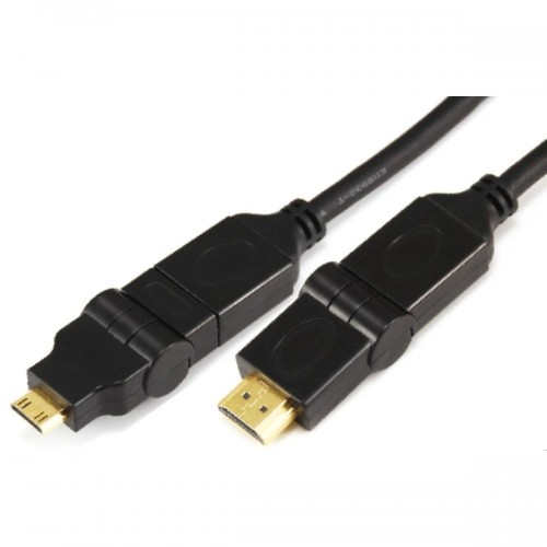 Mini HDMI male(rotating 360°) to HDMI male(swing type) cable 11-X-023