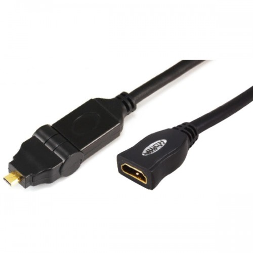 Micro HDMI male(swing type) to HDMI female cable 11-X-019