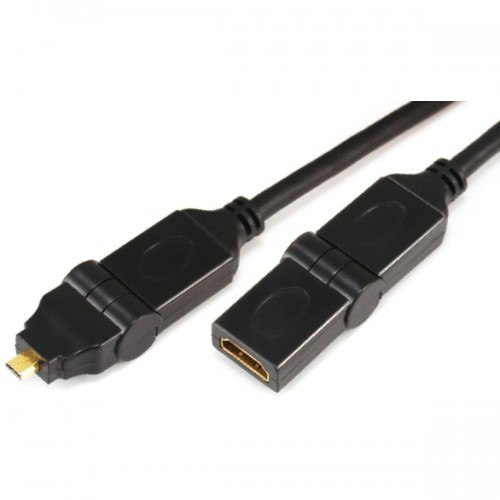 Micro HDMI male(swing type) to HDMI female(swing type) cable 11-X-017