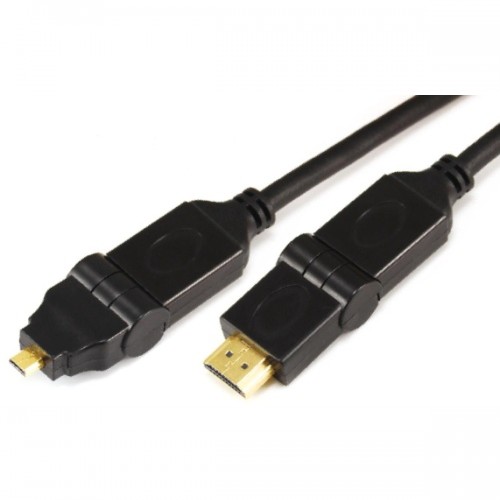 Micro HDMI male(swing type) to HDMI male(swing type) cable 11-X-015