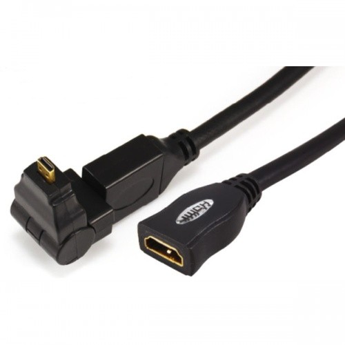 Micro HDMI male(rotating 360°) to HDMI female cable 11-X-010