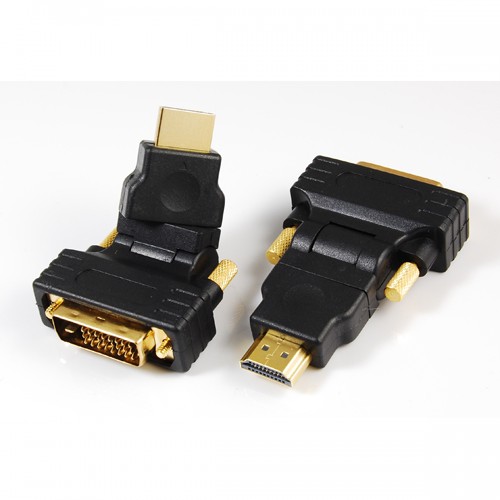 DVI(24+1)male to HDMI male adaptor,rotating 270°10-033