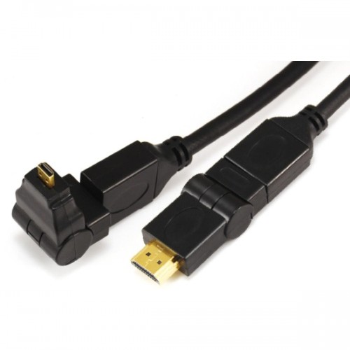 Micro HDMI male(rotating 360°) to HDMI male(rotating 360°) cable 11-X-005