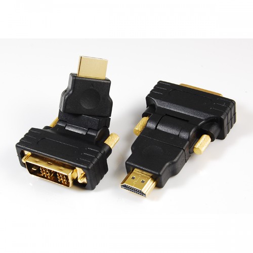 DVI(18+1)male to HDMI male adaptor,rotating 270° 10-032