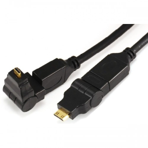 Micro HDMI male(rotating 360°) to Mini HDMI male(rotating 360°) cable 11-X-003
