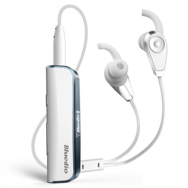 Bluedio Sports Wireless Bluetooth 4.1 LED Stereo Headset Click-on Headphones,white