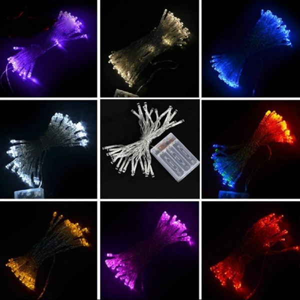 3pcs 5M 50 LED Battery Powered LED String Light AA Battery Operated Fairy Party Wedding Christmas Decoration LED,Red