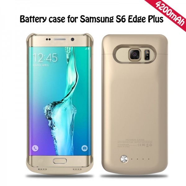The 4200MAH back clip battery for samsung S6 edge plus mobile charging power supply for samsung S6 edge plus,gold