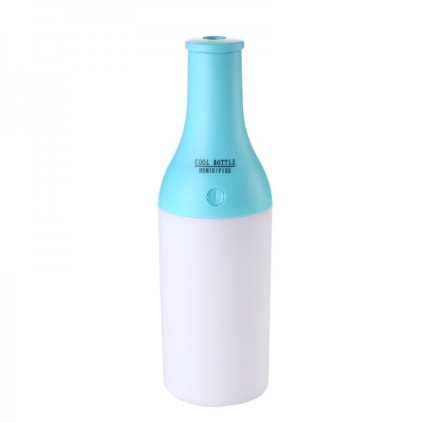 The new cool bottle humidifier Cocktail Bottle USB Portable mini Humidifier Air Diffuser Mist Maker Home ,Blue