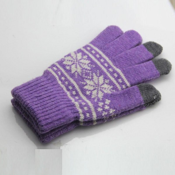 Unisex Warm Capacitive Touch Screen Gloves Winter Snow For Smartphone Tablet-purple