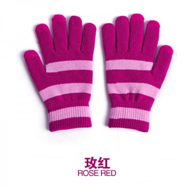Unisex Warm Capacitive Touch Screen Gloves Winter Snow For Smartphone Tablet-rose pink　hot