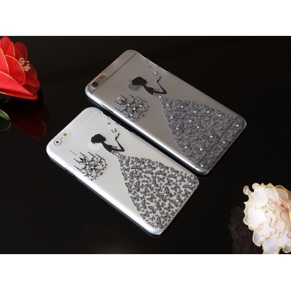 Fashion TPU Relief Set Auger Pattern PC Soft Cover For 4.7inch iphone6 /6S,RED