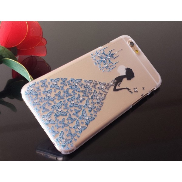 Fashion TPU Relief Set Auger Pattern PC Soft Cover For 4.7inch iphone6 /6S,BLUE