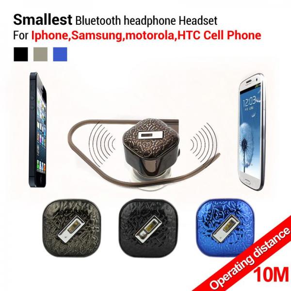 Smallest Bluetooth headphone Headset For Iphone,Samsung,motorola,HTC Cell Phon